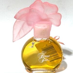 Vintage New Delagar Flower Fair Perfume 1 Fl Oz Pink Flower Lid w Original Tag